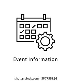 Event Information Vector Line Icon 