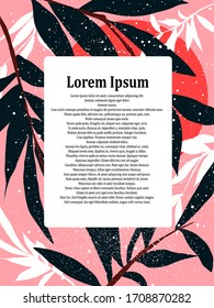 Vorlage für Einladungskarten. Absktratscher floraler Hintergrund für Promo, Werbung. Platzhalter für Text. 