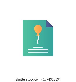 icono de invitación de evento ilustración vectorial de diseño plano color completo. aislado en fondo blanco