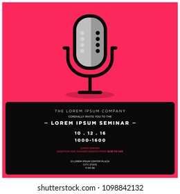 Event Invitation with Microphone Illustration