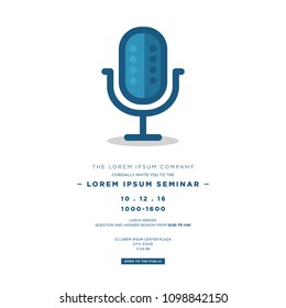 Event Invitation with Microphone Illustration