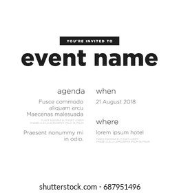 Event Invitation Template With Agenda Venue And Date Details