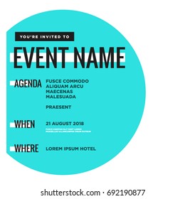 Event Invitation Template With Agenda Venue And Date Details