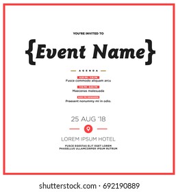 Event Invitation Template With Agenda Venue And Date Details