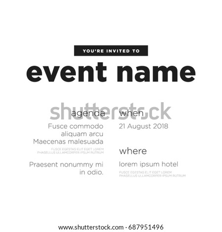 event invitation template agenda venue date のベクター画像素材