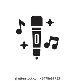 Event Karaoke Filled Icon Vector Illustration