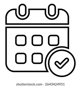 event line icon design. event thin black outline symbol vector illustration. editable stroke icon on transparent background.