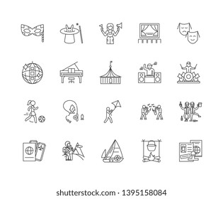 Event line icons, signs, vector set, outline illustration concept 