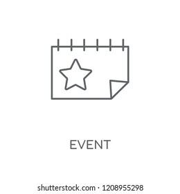 Event linear icon. Event concept stroke symbol design. Thin graphic elements vector illustration, outline pattern on a white background, eps 10.