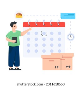 Event logistics flat illustration vector, 