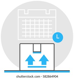 Event Logistics - Infographic Icon Elements from Logistics and Transport Set. Flat Thin Line Icon Pictogram for Website and Mobile Application Graphics.