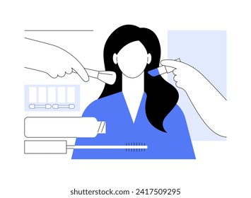 Event makeup isolated cartoon vector illustrations. Makeup artist prepares girl before the special occasion in the morning, appearance care, beauty procedures, event preparation vector cartoon.