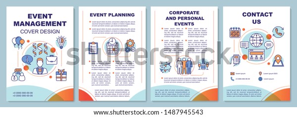 Event Management Brochure Template Layout Corporate Stock Vector Royalty Free