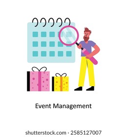 Event Management Concept vector illustration.  isolated on white Background. 