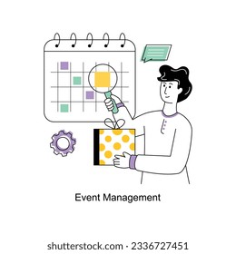 Ilustración del vector de diseño de estilo plano de administración de eventos. Ilustración de acciones