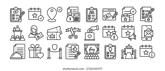 Coleção de ícones do Gerenciamento de Eventos. Contendo evento de projeto, negócios, gerenciamento, corporativos, reunião