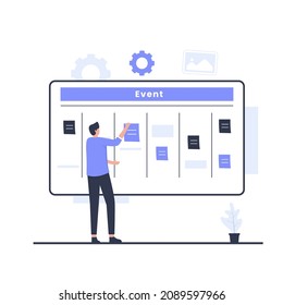 Event management illustration design concept. Illustration for websites, landing pages, mobile applications, posters and banners