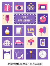 Event Management , Party and Celebration Flat Vector  Illustration 