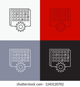 Event, management, processing, schedule, timing Icon Over Various Background. Line style design, designed for web and app. Eps 10 vector illustration