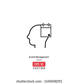 Event Management Skill Icon. Business Skill Isolated On White Background. With Line Style. Icon Of Business. EPS10 - Vector