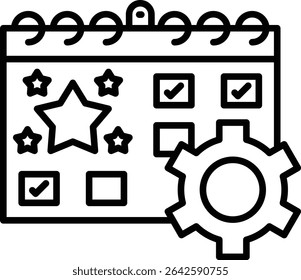 Icono de Vector de gestión de eventos. Se puede utilizar para aplicaciones de impresión, móviles y de Web.