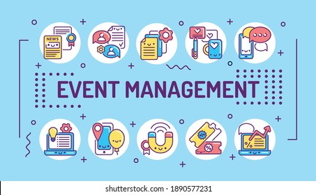 Event Management Word Lettering Typography Infographics Stock Vector 