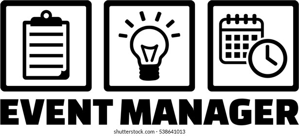 Event manager word with icons