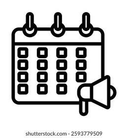 Event marketing line icon, vector, pixel perfect, illustrator file 