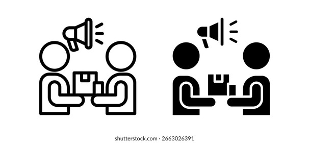 Conjunto de íconos múltiples de marketing de eventos de Ilustración vectorial de dos líneas y glifos