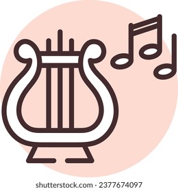 Event music, illustration or icon, vector on white background.
