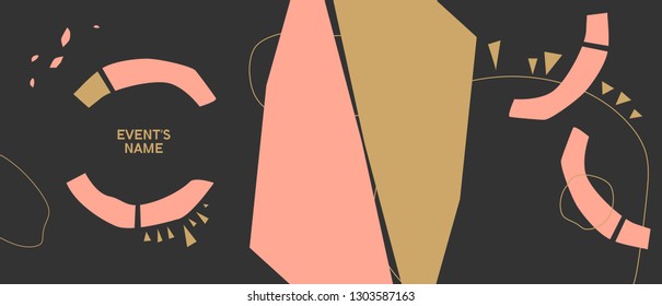 Event name. For art template vector design, list, banner, idea, cover, booklet, print, flyer, card, sign, layout, poster