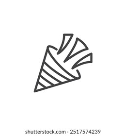 Ícone da linha de Notificação de Evento. Sinal de estilo linear para conceito móvel e design da Web. Ícone do vetor de contorno do popper de grupo. Símbolo, ilustração de logotipo. Gráficos vetoriais.