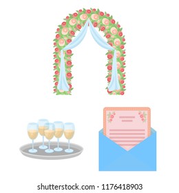 Event Organisation cartoon icons in set collection for design.Celebration and Attributes vector symbol stock web illustration.