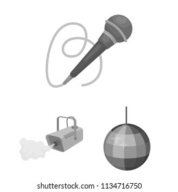 Event Organisation monochrome icons in set collection for design.Celebration and Attributes vector symbol stock web illustration.