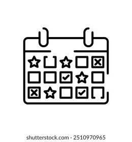 Icono de contorno de evento, Ilustración vectorial