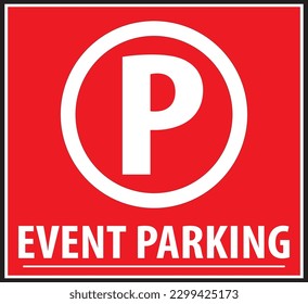 Event parking area sign vector eps