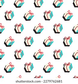 Event Party Gift Box Present Vector Seamless Pattern can be use for background and apparel design