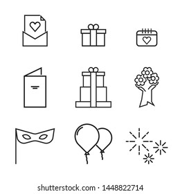Event party set icon set isolated vector illustration
