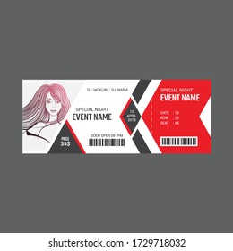 Event Party Ticket design graphics vector 