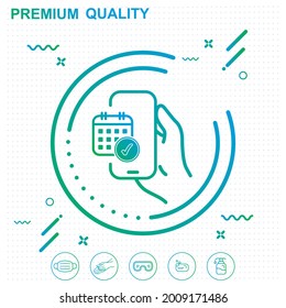 event in phone icon illustration - modern design