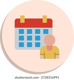 Event Planner Flat Circle Style Icon