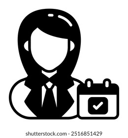 Event Planner Glyph Icon, Vector illustration