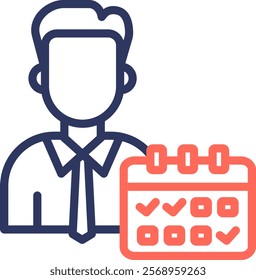 Event Planner Icon Line Color Vector Illustration