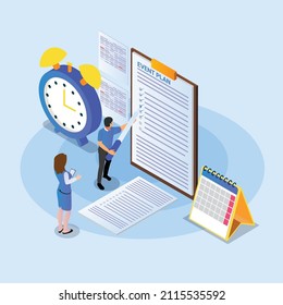 Event planner isometric 3d vector concept for banner, website, illustration, landing page, flyer, etc.