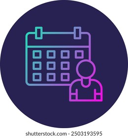 Event Planner Line Gradient Icon Design