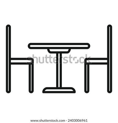 Event planner location icon outline vector. Invite day. Furniture table and chairs