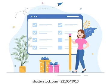 Event Planner Template Hand Drawn Cartoon Flat Illustration with Planning Schedule, Time Management, Business Agenda and Calendar Concept