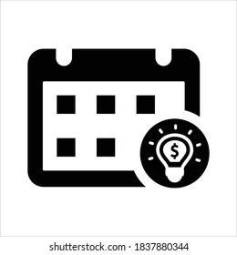 Icono de planificación de eventos en fondo blanco