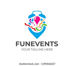 Event planning logo design. Event organization agency vector design. Event management logotype