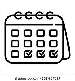 Event Planning Outline Icon Vector Illustration